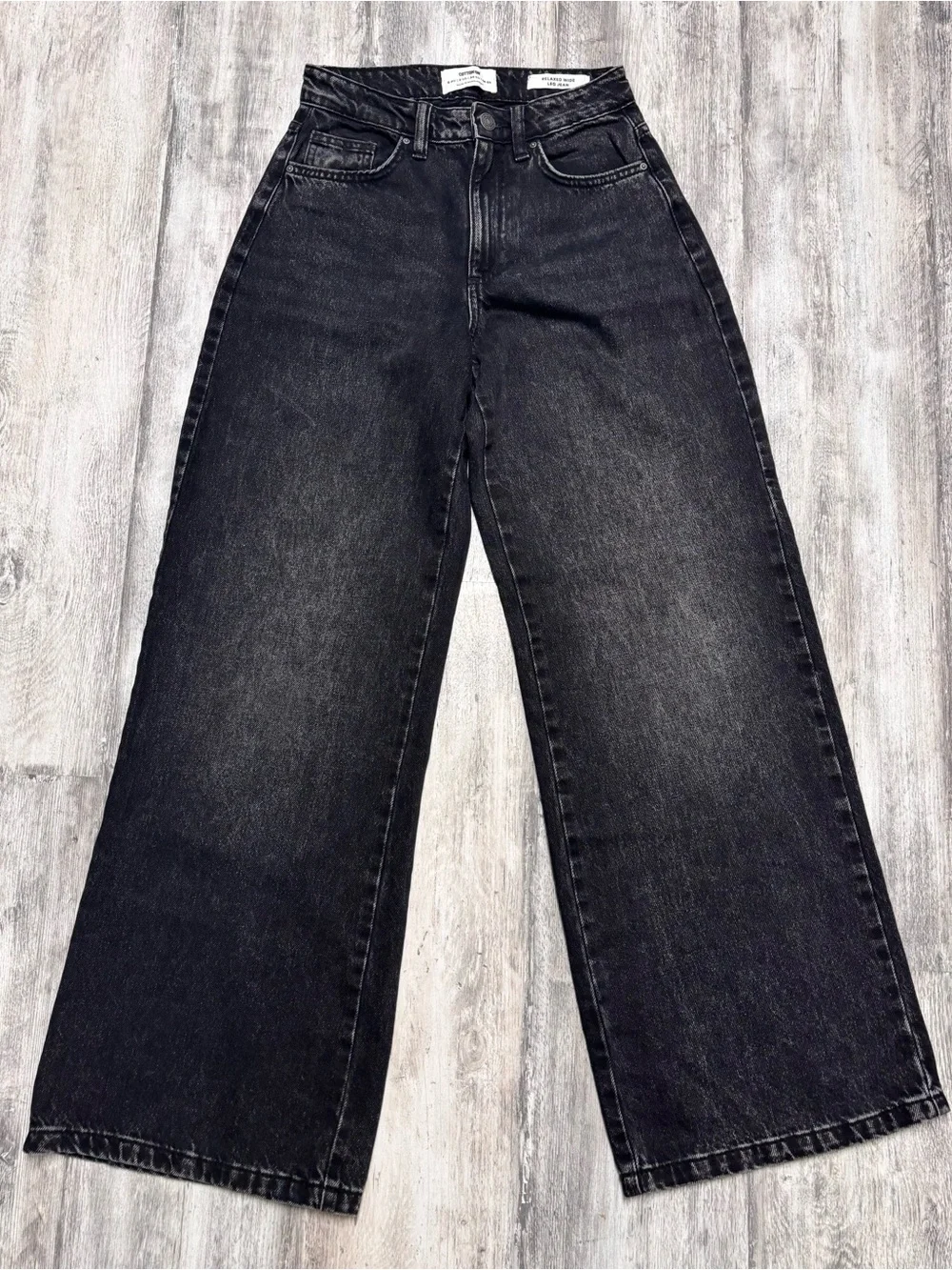Cotton On Relaxed Wide Leg Jeans Black Wash High Rise Size 2 Y2K  Streetwear - Picture 3 of 10